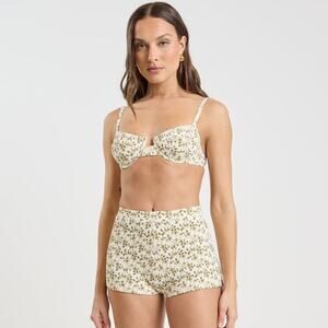 Elce Swim Lola Swim Shorts in Fleur Boho Cottagecore Size Medium NWOT